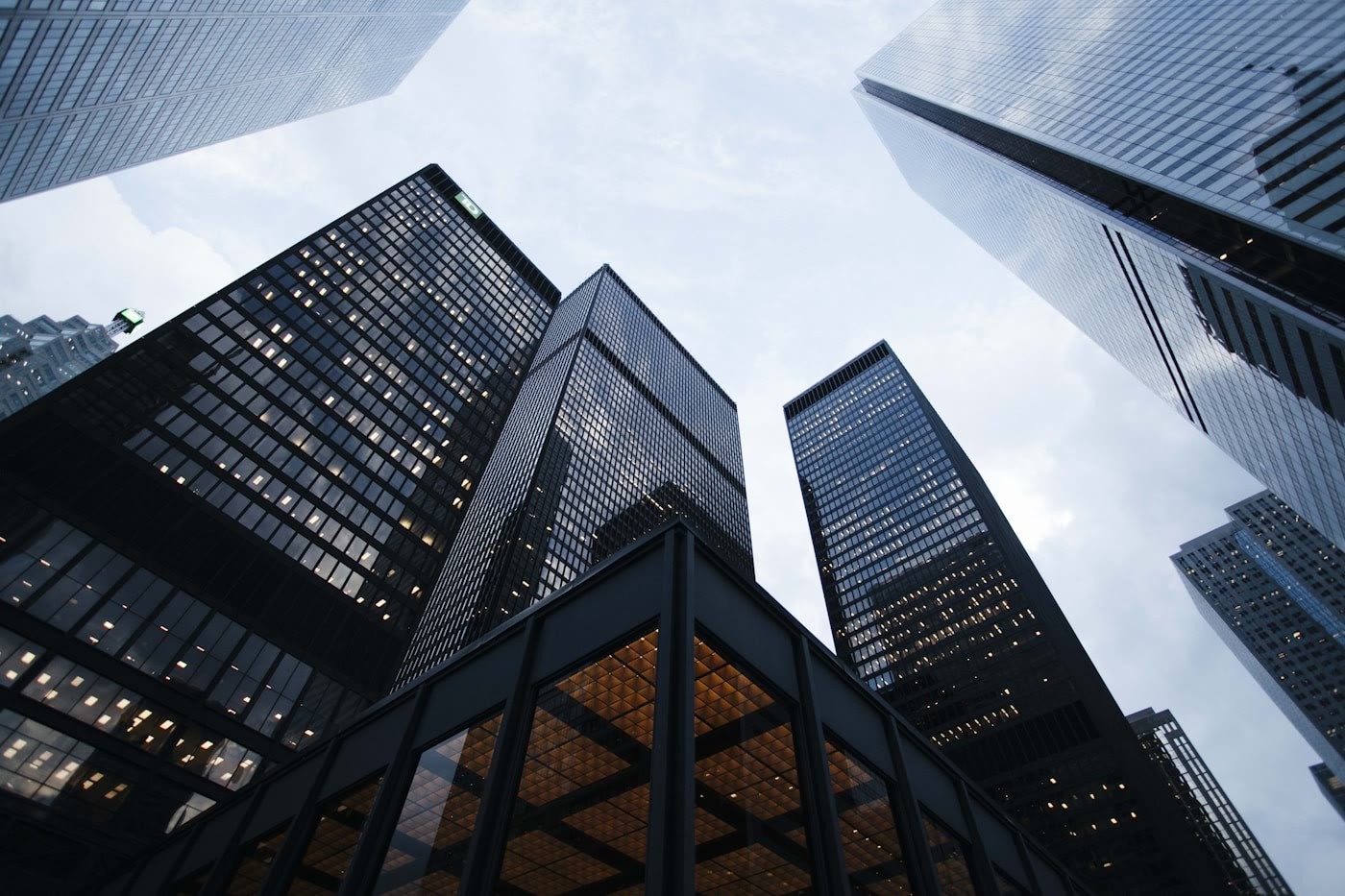 Commercial towers representing institutional investment